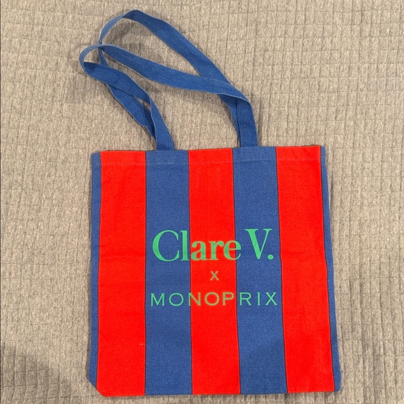 Clare V x Monoprix Red and Blue Striped Tote - Picture 3 of 3